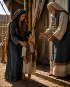 Hannah bring Samuel to the tabernacle